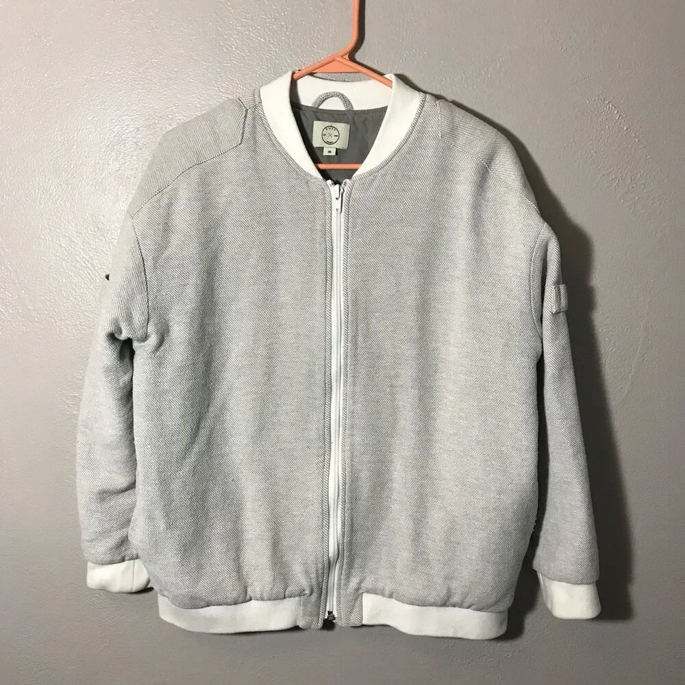Suit Apparel Beige Zip Up Mens Jacket Sz 36 100% Cotton